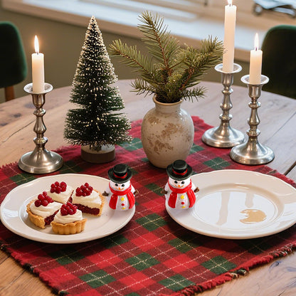 Threehoney Snowman Mini Resin Decorations for Plate Tiny Winter Snowman Decor Hand Painted Festive Holiday Gifts Christmas Party Small Decorative Tabletop Centerpiece Home Office