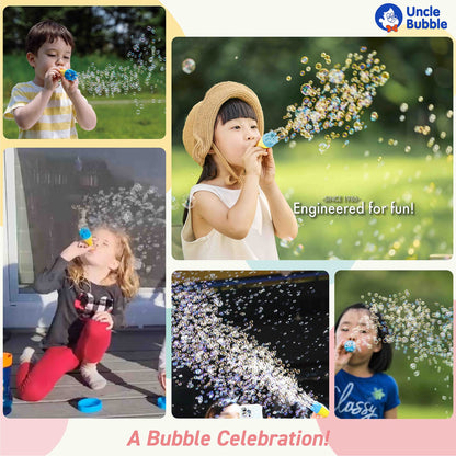 Uncle Bubble Blower for Kids and Toddlers, Mini Bubble Blower Makes Thousands of Bubbles Ease, Plastic Reduction Version