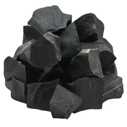 Amazing Gemstone Black Agate Raw Crystals and Healing Stones, Natural Rocks for Tumbling and DIY Raw Stones and Crystals (1 Piece)
