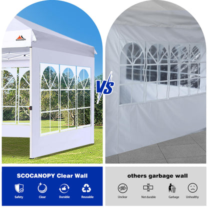 SCOCANOPY Church Window Sidewall for 10x10 Canopy Frame, 3 Pack Sunwalls Only,(Purple)