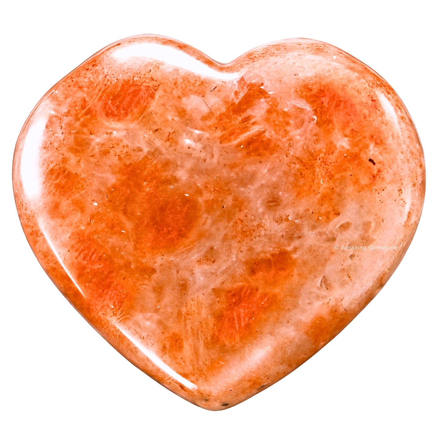 Amazing Gemstone Sunstone Stone Heart - Pack of 2 Crystal Heart Stones Rocks - Corazones De Piedra Crystals and Healing Stones Heart Shaped Crystal - Stocking Stuffers Gifts