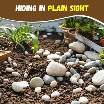 BarGifts Fake Rock Key Hider Safe for Outdoor Garden or Yard, Large Size Fake Stone Hidden Safe - Looks Stone- Hide A Key Outside in Rock