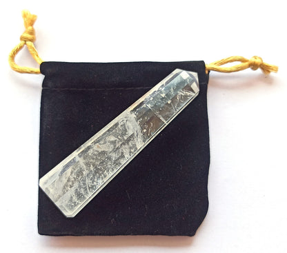 WholesaleGemShop 70 mm (3 Inch) Clear Quartz Gemstones Obelisk Tower Jumbo Facet Aura Rock Crystal Natural Polished Earth Wand Spirit
