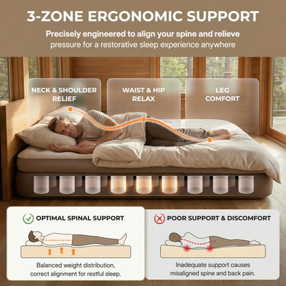 Naturehike California King Air Mattresses with Rechargeable Built-in Pump, Inflatable Mattress, Portable Blow up Mattress, Air Bed for Home, Camping, Guest