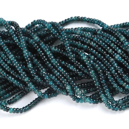 150PCS 2x4mm Natural Dark Blue Jade Rondelle Beads Abacus Disk Stone Beads Round Loose Spacer Gemstone for DIY Bracelet Necklace Jewelry Making