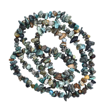 HAAMIIQII 5-8mm Natural African Turquoise Chips Beads Genuine Real Irregular Freeform Chip Loose Gemstone Beads Energy Healing Beads for Jewelry Making Strand 30 Inch