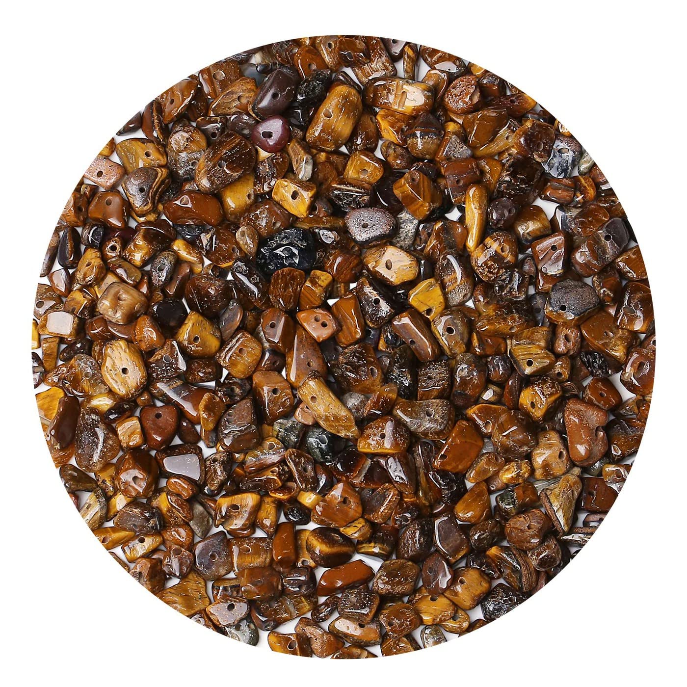 LAIDANLA Tiger Eye 400pcs Natural Chip Stone Beads 5-8mm Healing Crystal Irregular Gemstones Drilled DIY Loose Rocks Bead Crystal for Bracelet Earrings Necklace Jewelry Making Crafting