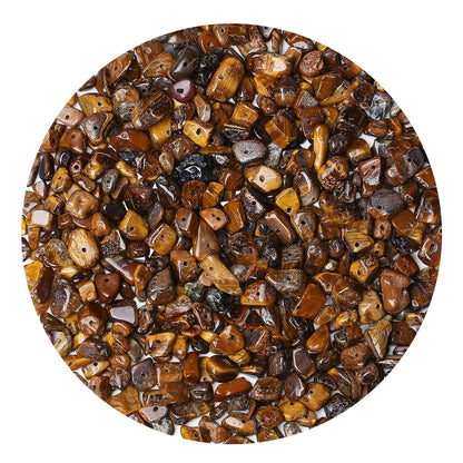 LAIDANLA Tiger Eye 400pcs Natural Chip Stone Beads 5-8mm Healing Crystal Irregular Gemstones Drilled DIY Loose Rocks Bead Crystal for Bracelet Earrings Necklace Jewelry Making Crafting