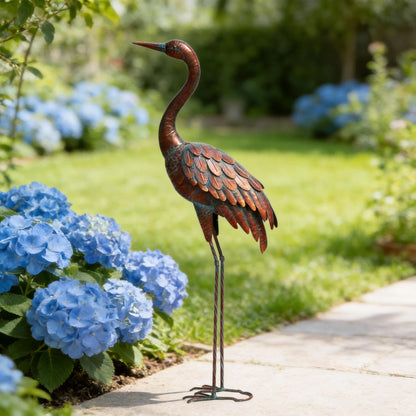 chisheen Outdoor Garden Crane Statues and Sculptures Metal Yard Art Statue for Garden Decoration Large Size