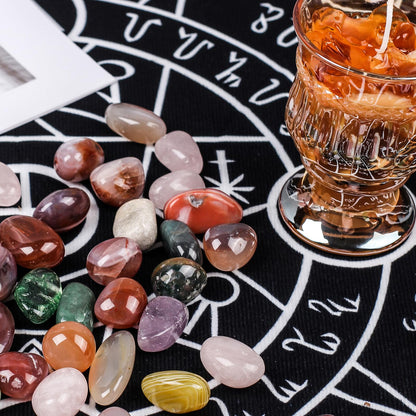 Natural Crystal and Healing Stones Set,36 Pc Agate Stones Rock Gemstones,Witches Reiki Energy Balancing Meditation Divination Home Decor DIY