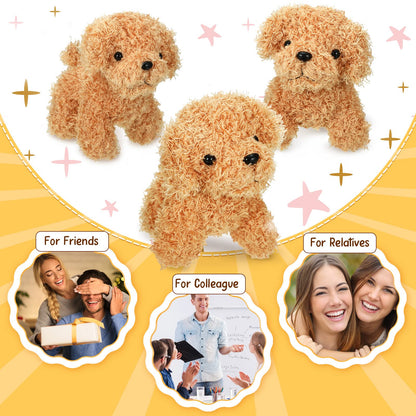 HyDren 30 Pcs 4.72 in Puppy Dogs Stuffed Animals Bulk Adopt a Puppy Mini Stuffed Plush Soft Puppies Dog Fluffy Plush Animal for Kids Baby Girls Boys Birthday Gifts Indoor Adoption Event(Light Brown)