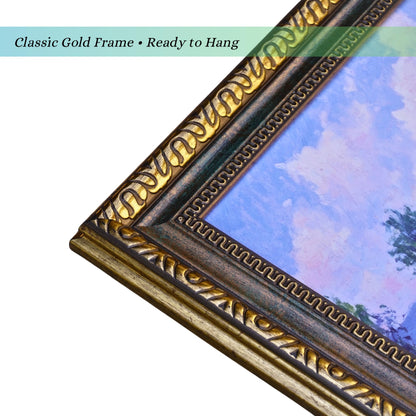 TAKORO Hand-Painted Textured Wildflower Field Canvas Art with Eco-Friendly Frame, Claude Monet Style Wall Decor OD Size 27"x16.75"