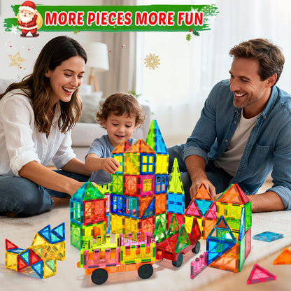 NVHH 100PCS Magnetic Tiles Blocks for Kids Ages 3-5 4-8,STEM Learning Educational Preschool Magnet Building Toys for Toddlers,Christmas Birthday Gifts Toys for 3 4 5 6 7 8+ Year Old Boys Girls