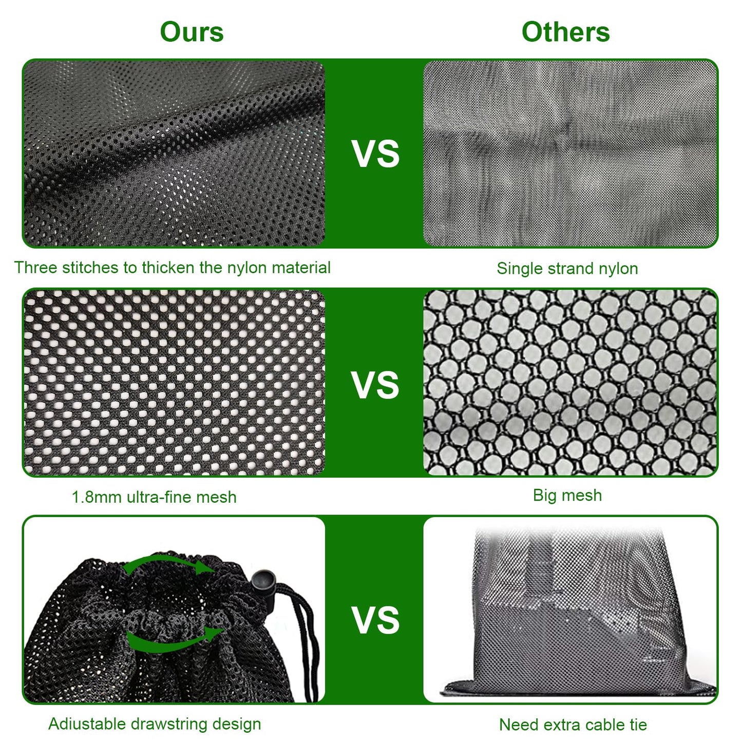 Large Pond Pump Filter Bags 2 Pcs 24" x 26", Drawstring Submersible Water Pump Barrier Bag, Black Mesh Media Bags, Pond Pump Covers for Aquarium, Swimming Pool, Outdoor Fountain.