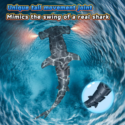 fygurso Remote Control Shark Toys High Simulation,Water Toys for Kids, High Simulation Shark for Pool & Bath, Ideal Gifts for Boys Ages 6+ (Gray)