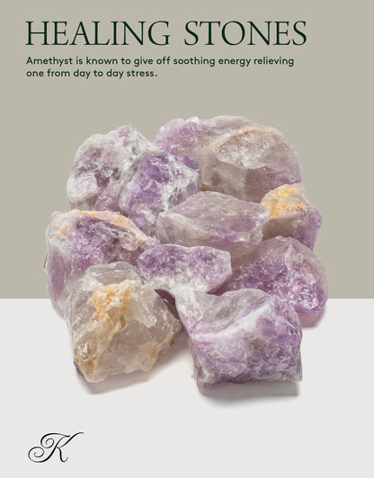 KALIFANO Rough Amethyst 10 Stone Bulk Bundle with Healing & Calming Effects - High Energy Raw Amatista - Reiki Crystal Used for Rock Tumbling and Lapidary (Family Owned and Operated)
