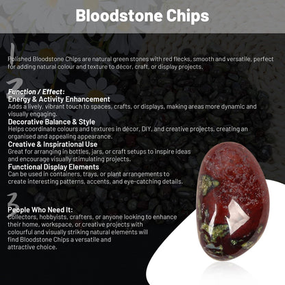 1.1lb Natural Crushed Bloodstone Quartz Crystal Tumbled Chips-Blood Stone Healing Crystals Chips Bulk, Crushed Crystal Gemstones for Crafts, Beautiful Package for Gift