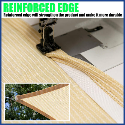 ShadeMart 12' x 12' Beige Sun Shade Sail Square Canopy Cloth Fabric Screen SMSL, Water and Air Permeable & UV Resistant, Heavy Duty, Carport Patio Outdoor - (We Customize Size)