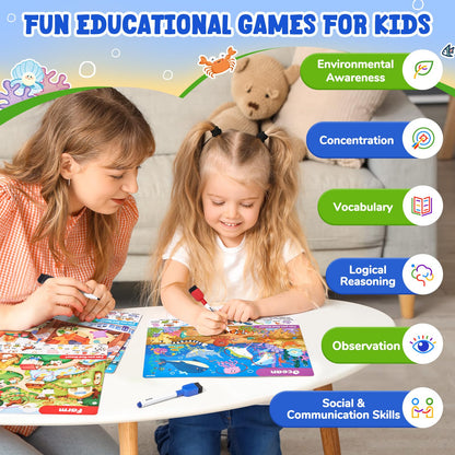 JoyCat Search and Find Activity Books, Preschool Learning Game Activities for Toddlers & Kids Ages 3-5, Travel Toys for Road Trip Car Airplane, Birthday Gifts for Girls and Boys 4-8