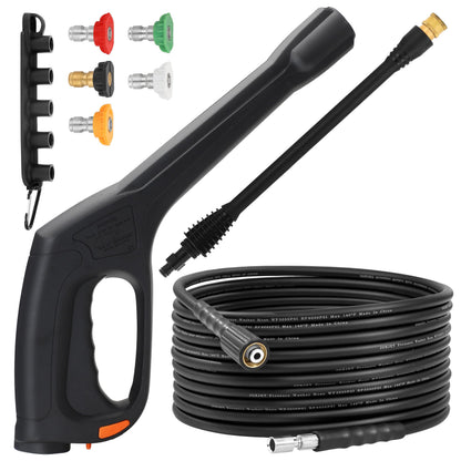 JOEJET Pressure Washer Spray Gun and Hose 32FT, Extension Wand and 5 Nozzle Tips, Compatible with Some Portland Husky Black Decker Ford Pulsar ShopForce Taskforce Powerwasher Power Washer