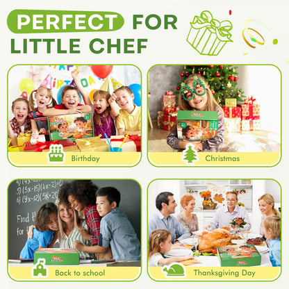 Toddler Cooking Set with Storage Box-Kids Kitchen Set,Safe PP Material Montessori Kitchen Tools for Real Cooking,Dishwasher Safe,Fun Bird-Shaped Organizer Toddler Knife Set