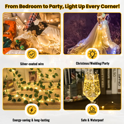 ZSJWL 30 Pack Fairy Lights Battery Operated Warm White,7Ft 20LED Mini String Light, Waterproof Twinkle Light Silver Copper Wire Lights for Wedding Party Bedroom Christmas Table Decoration