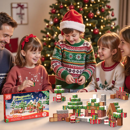 Timetome Magnetic Blocks, 200PCS Magnetic Building Block Cubes, STEM Montessori Sensory Toys for Kids Boys Girls Ages 3 4 5 6 7 8 9 10 (Christmas Version)