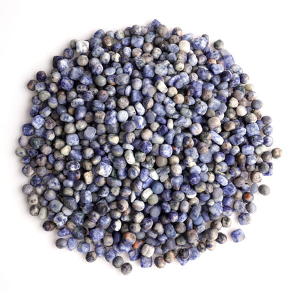 Sisamn 3Lb Natural Blue Sodalite Tumbled Stones - Bulk Polished Crystals for Home Decor, Terrarium Accents, Meditation Spaces, Feng Shui & Decorative Crafts