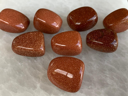 GAF TREASURES 5 Pcs Red Goldstone Tumbled Stones, Polished Red Goldstone Gemstone, Red Goldstone Healing Crystals (Red Goldstone)