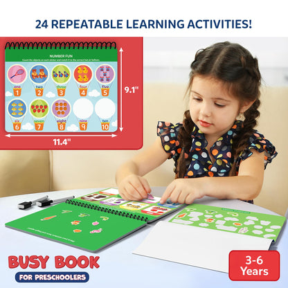 Skillmatics Busy Book for Preschoolers – Preschool Learning Activities, Mess-Free & Pre-Assembled, 150+ Reusable Stickers, Educational Homeschool & Travel Toy, Gift for Toddlers for Ages 3, 4, 5, 6