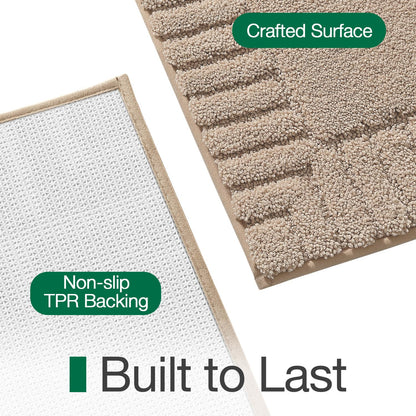 LUMI Bathroom Rugs Non Slip with Rubber Backing, Extra Soft Plush Microfiber Bath Rug Absorbent, Machine Washable Bath Mat Quick Dry for Tub, Shower, Hotel, Beige, 24"x36"