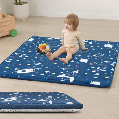 Space Thick Baby Play Mat + Ultra Soft Thick Velvet PlayMat