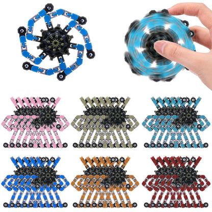 Foilswirl 48 Pcs Funny Sensory Fidget Toy Bulk for Kids Transformable Chain Robot Finger Toys Stress Relief Spinner DIY Deformation Mechanical Toys for ADHD Autism Kids Adults