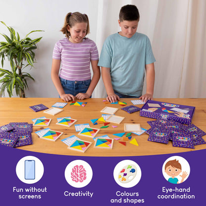 BONNYCO Tangram Puzzle Wooden Pack 30 Kids Party Favors. Goodie Bags Stuffers for Kids 3-5 4-8, Return Gifts for Birthday Party. Goody Bag Stuffers, Pinata Filler Toys Bulk. Classroom Prizes, Rewards