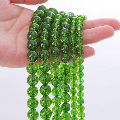 36pcs 10MM Natural Green Peridot Crystal Beads for Jewelry Making Round Loose Spacer Crystal Energy Healing Power Stone Beads DIY Bracelet Necklace Accessories(Green Peridot Crystal, 10mm)