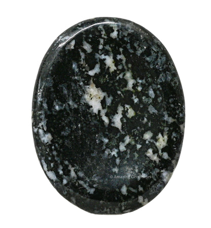 Amazing Gemstone Black and White Tourmaline Worry Stone Crystals & Healing Stones - Worry Stones for Stress Relief Gifts - Piedra Crystal Fidget for Meditation - Stocking Stuffers and Birthday Gifts