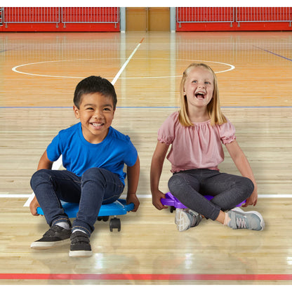hand2mind Blue Indoor Scooter Board with Handles, Sit Down Floor Scooter, Gym Activities for Kids, Indoor Sport Recess Games, Physical Education Equipment, Gross Motor Toys
