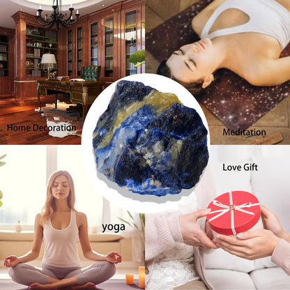 Apengshi 1.2-2'' Sodalite Raw Stone Natural Crystal Healing Crystal and Stone Rough Rocks for Fountain Home Garden Decor Meditation