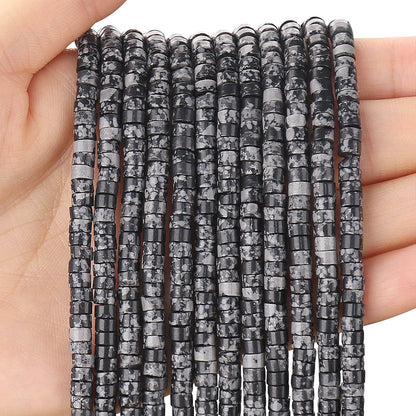 BONNY BOXX 150PCs Natural Black Imperial Jasper Spacer Beads, Loose Semi Precious Flat Round Gemstone Heishi Disc Stone Beads for Beading Jewelry Making 4mm*2mm