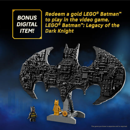 LEGO DC Batman: Batman Logo Building Toy - Super Hero Bedroom Decor for Kids, Boys & Girls, Ages 12+ - with Classic & Golden Batman Minifigures - Gift Idea for Birthdays & Fans - 76330