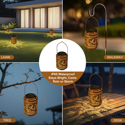 Adebime Hummingbird Solar Lanterns, Birthday Gifts for Women Mom Grandma, Outdoor Waterproof Hanging Garden Decor for Patio, Yard