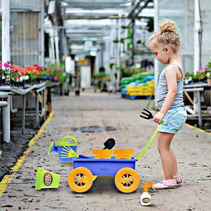 Dimple Garden Wagon & Tools Toy Set, Kids Gardening Set - 15 Pcs Outdoor Toys for Toddlers 1-3, Sand Toys - Sturdy & Durable - Top Yd, Beach, Sand, Garden Play Set for Kids & Toddler Gardening Tools