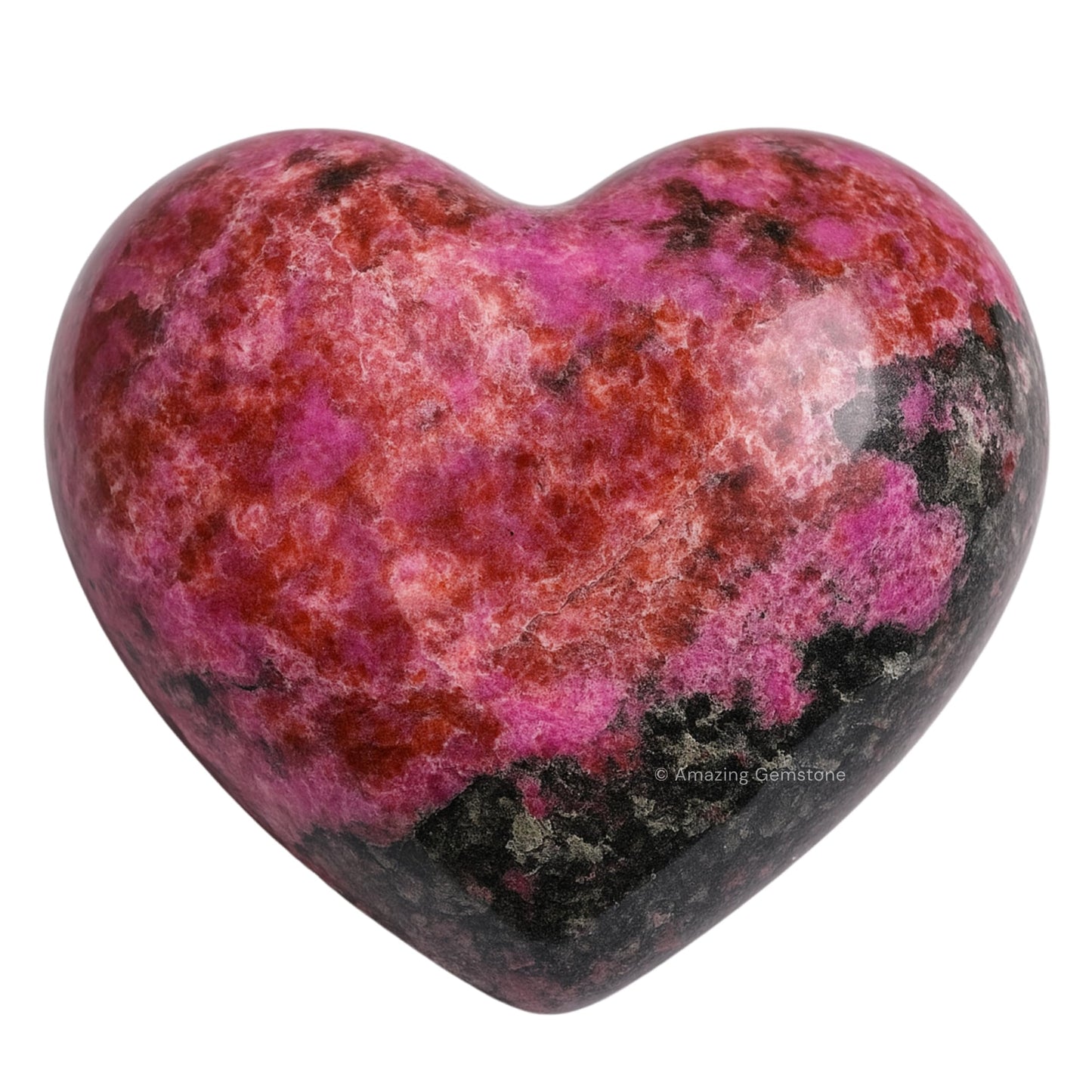 Amazing Gemstone Cobalt Calcite Crystal Heart Palm Stone - Pocket Massage Worry Stone for Natural Body Chakra Balancing, Reiki Healing and Crystal Grid