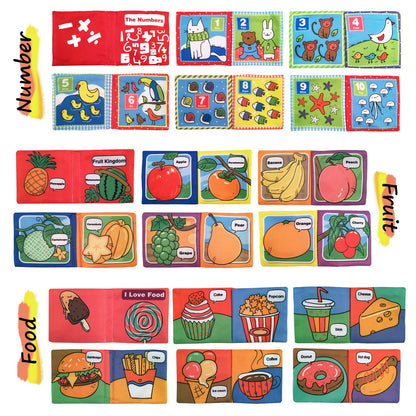 Soft Cloth Books for Baby, Toddler and Infant - Let's Learn Together, Educational Toy for Boy & Girl, Shower Gift for Baby, Pack of 6