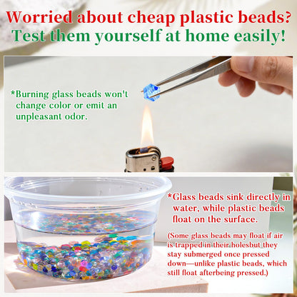 Laopottbeads 1100PCS 4mm Bicone Crystal Glass Beads for Jewelry Making, Sparkling Mini Beads for Suncatchers, DIY Bracelets & Craft Projects (AB White)