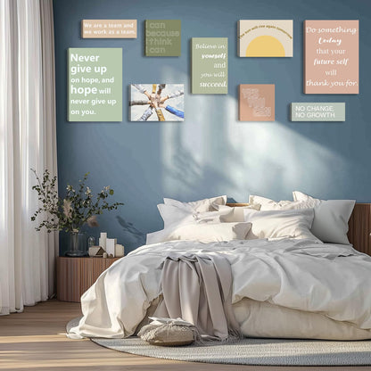 Motivational Wall Decor for Living Room Inspirational Wall Art Motivational Quotes Posters Positive Affirmation Office Wall Decor Set of 9 Canvas Prints Framed Artwork