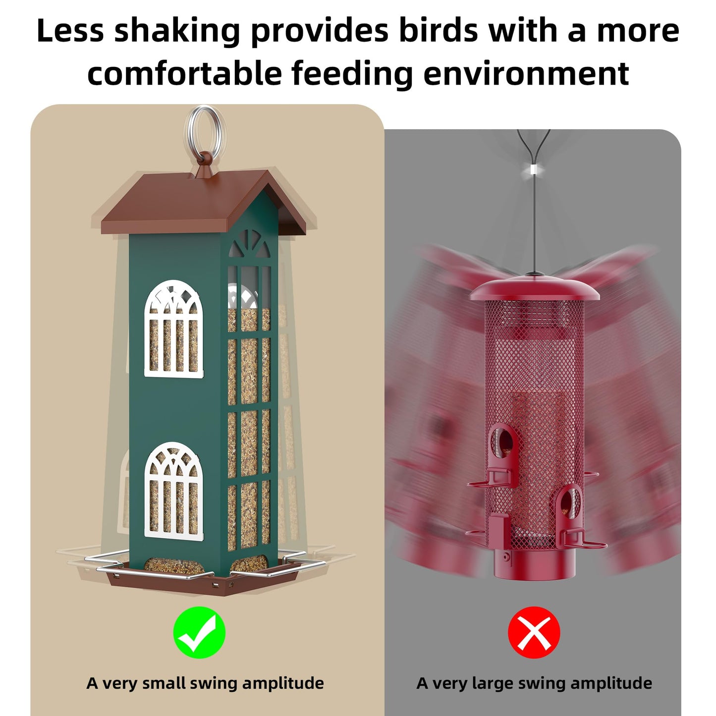 Metal Bird Feeder Bird Feeders for Outdoors Hanging,Waterproof and Rust-Proof,Easy Cleaning,Wild Bird Feeders Attracting Chickadees Goldfinches Cardinals Finches and Sparrows