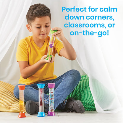 hand2mind Sensory Fidget Tubes, Sensory Toys, Travel Toys, Quiet Fidgets for Classroom, Calm Down Corner Supplies, Anxiety Relief Items for Kids, Toddler Stocking Stuffers, for Kids