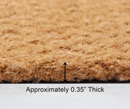 Woven Coir Doormat - Non Slip Heavy Duty Back Door Mat - Basketweave Dirt Trapping Welcome Mat - Easy Clean Durable Entryway Front Door High Traffic Indoor Outdoor Doormat - 17 x 30 - Natural