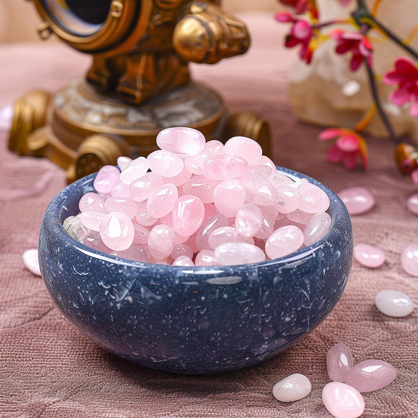 SigMntun Polished Rose Quartz Crystal Chips 200 Pcs - 0.3" 10 oz Tumbled Stone Chips Crushed Sea Glass Stones Healing Reiki Crystal Jewelry Making Home Decoration